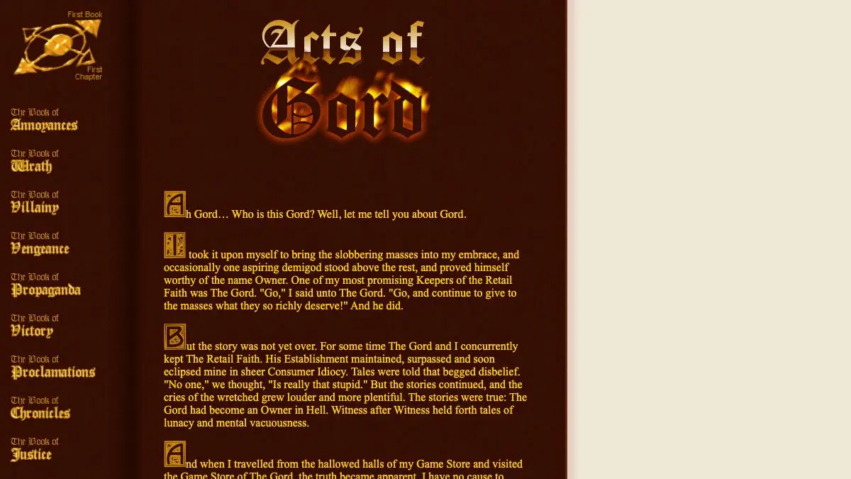 Screenshot of Acts of Gord