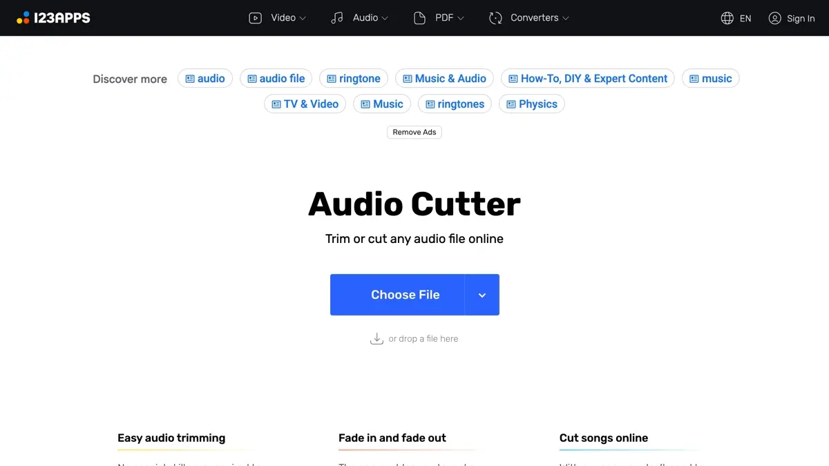 Screenshot of Audio Cutter