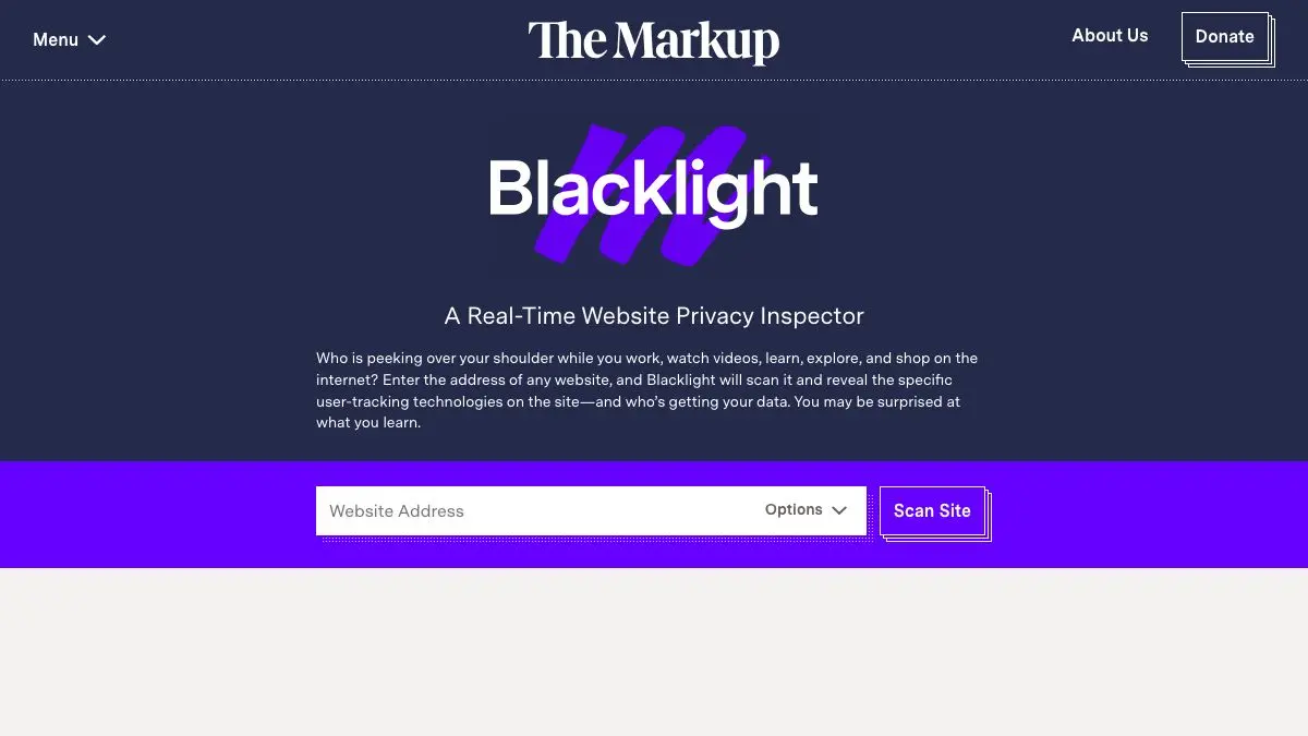 Screenshot of Blacklight by The Markup