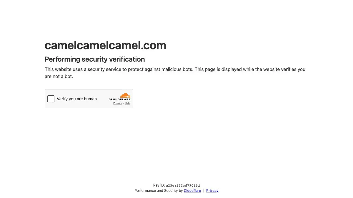 Screenshot of camelcamelcamel