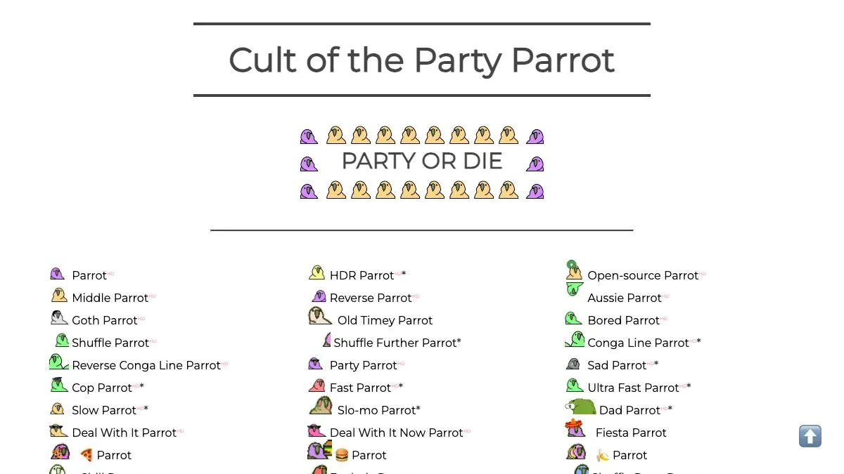 Screenshot of Cult of the Party Parrot