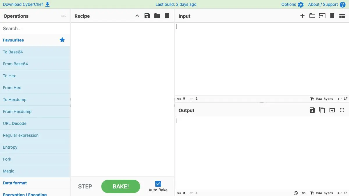 Screenshot of CyberChef