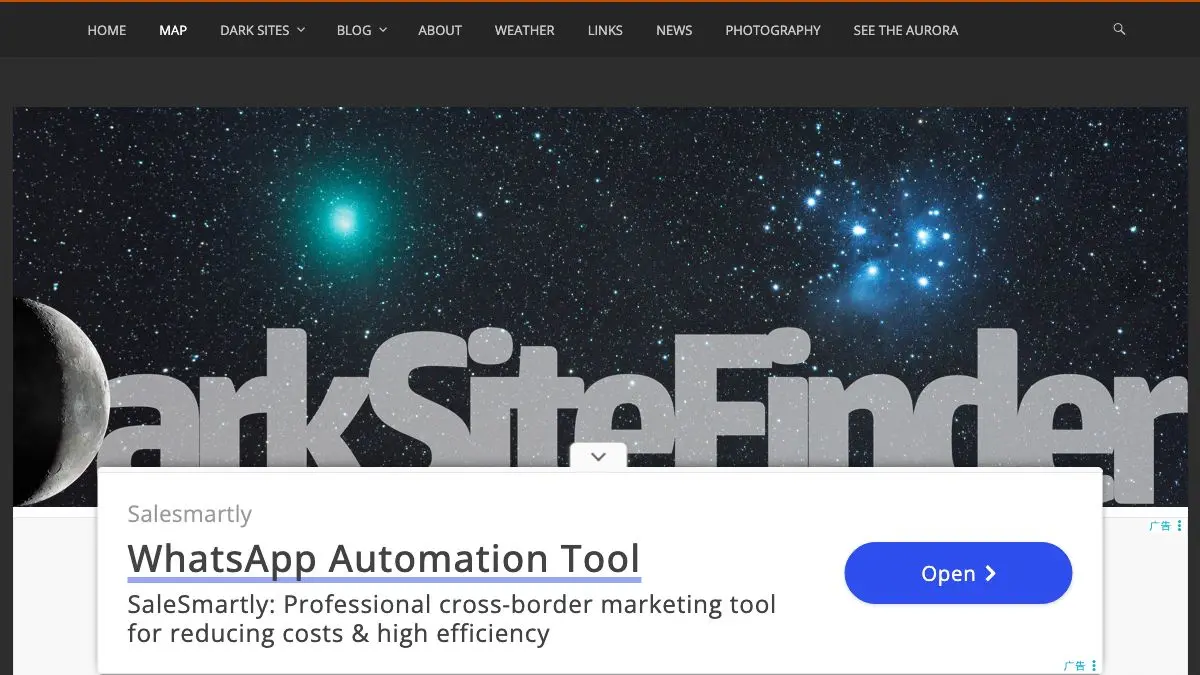 Screenshot of Dark Site Finder