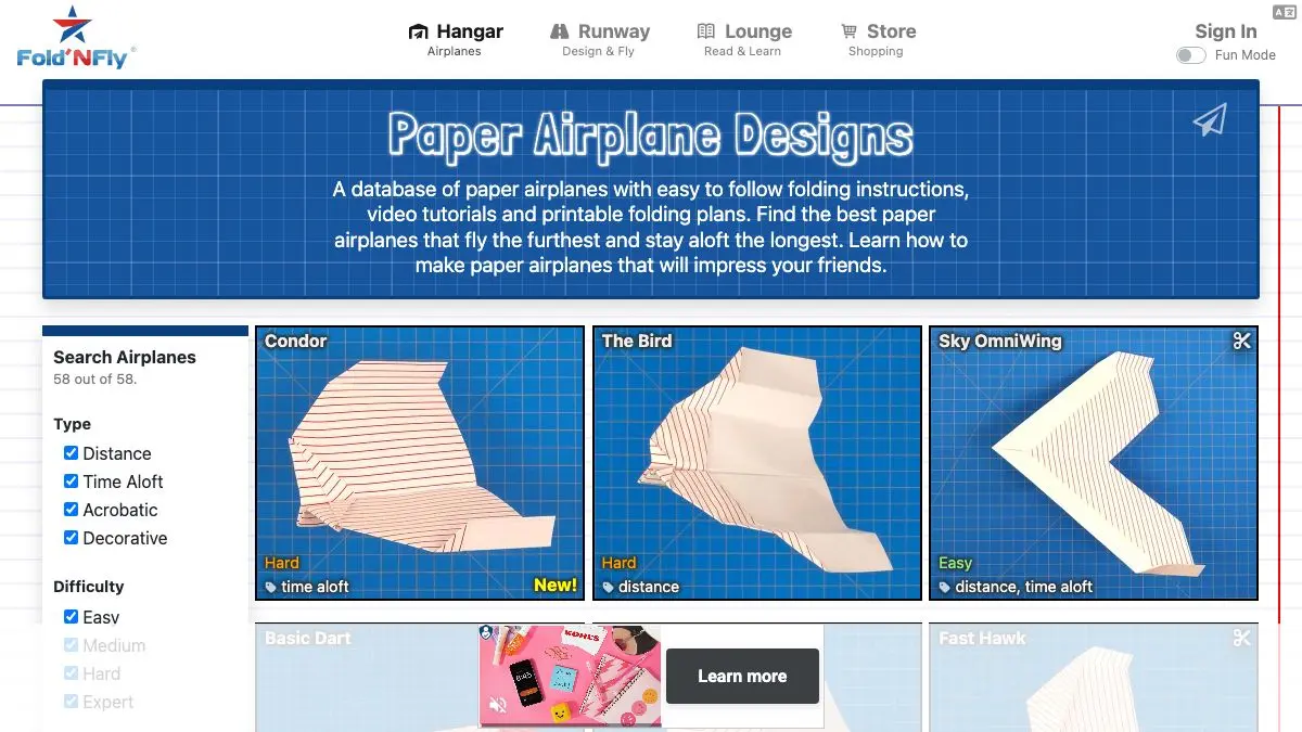 Screenshot of Fold 'N Fly