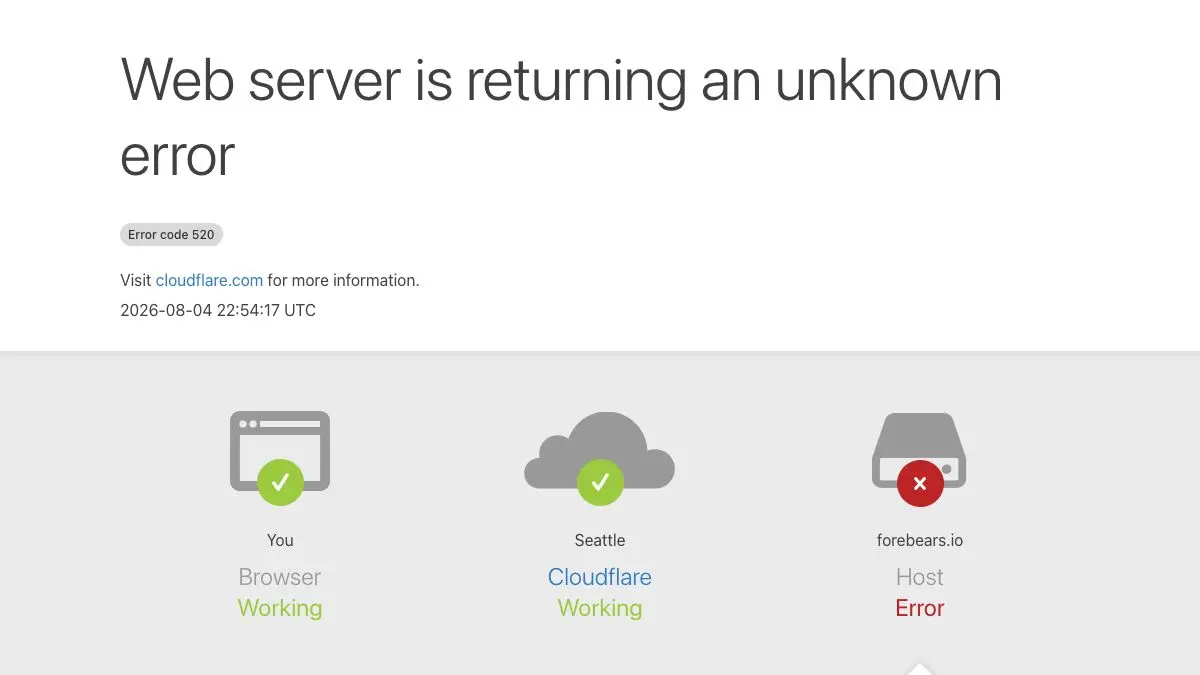 Screenshot of Forebears