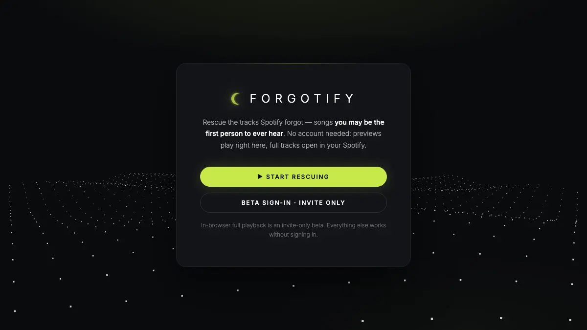 Screenshot of Forgotify
