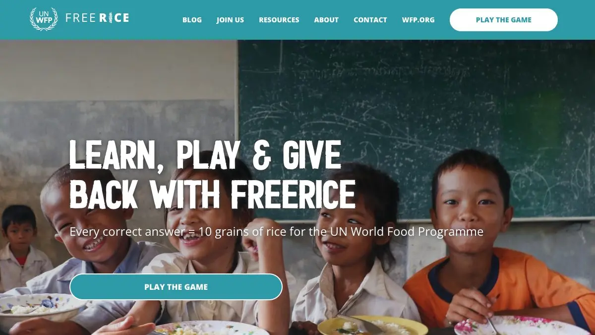 Screenshot of Freerice