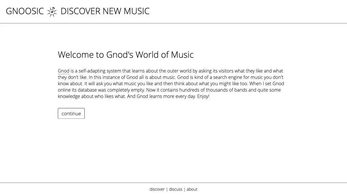 Screenshot of Gnoosic