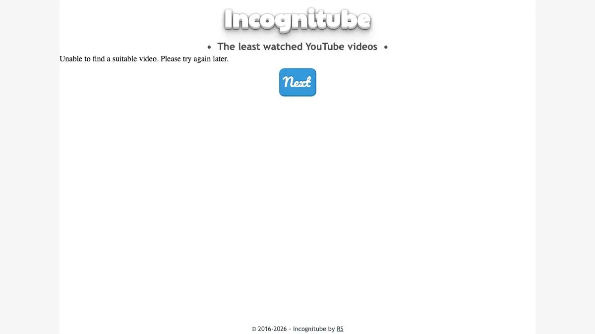 Screenshot of Incognitube