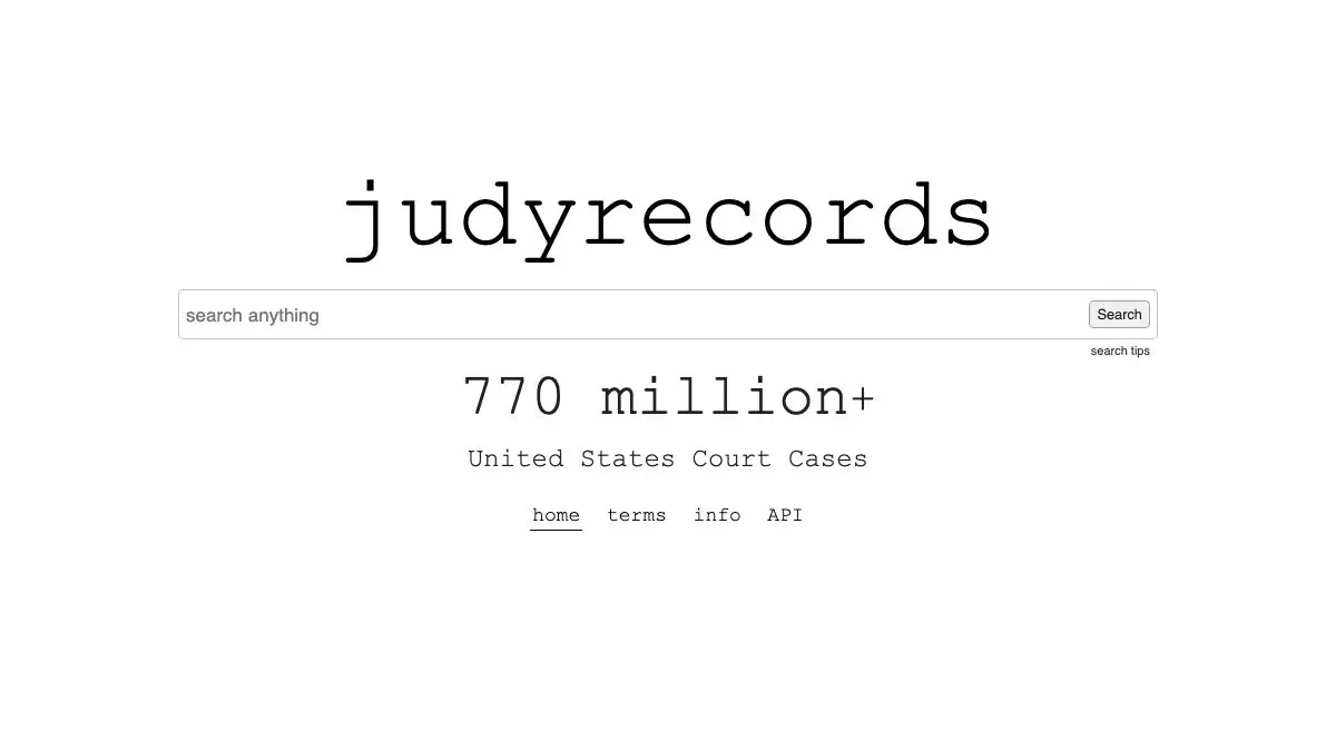 Screenshot of judyrecords