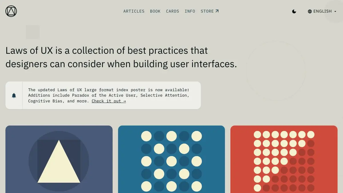 Screenshot of Laws of UX