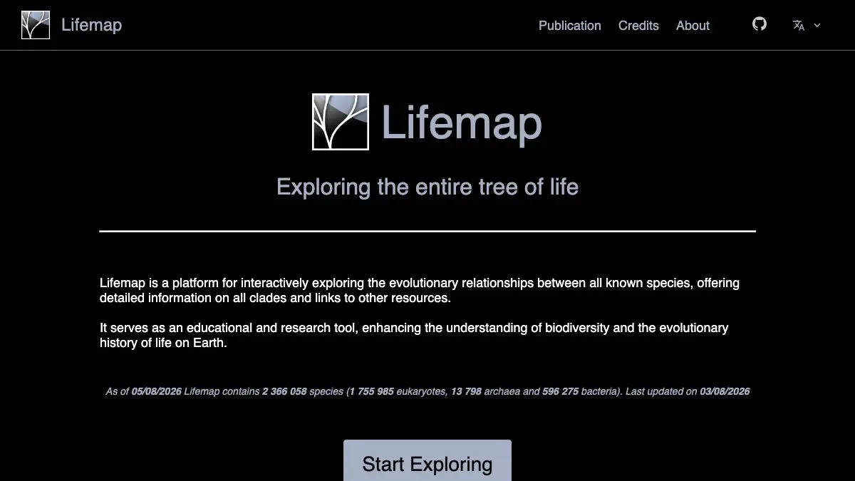 Screenshot of LifeMap