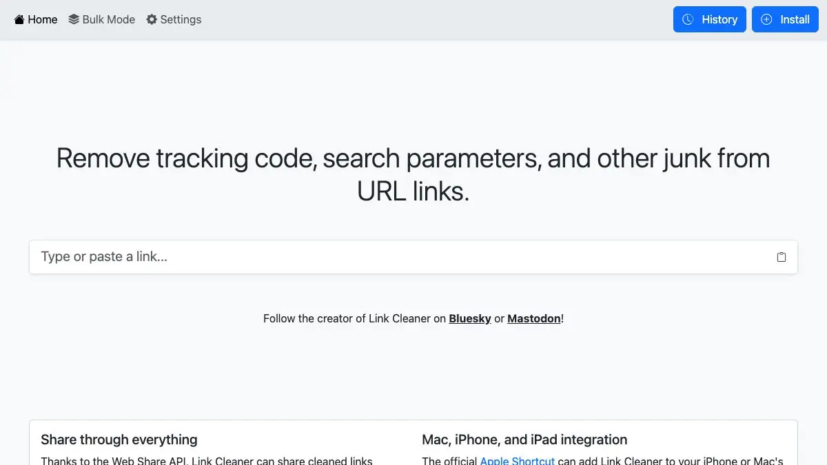Screenshot of Link Cleaner