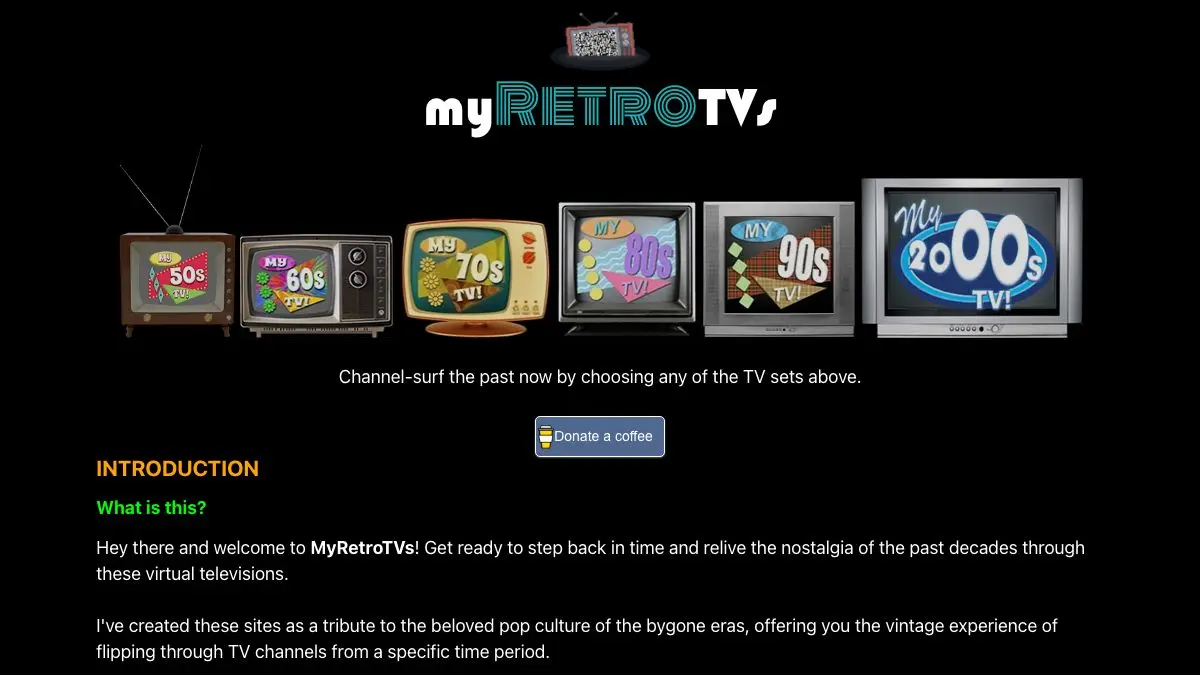 Screenshot of My Retro TVs