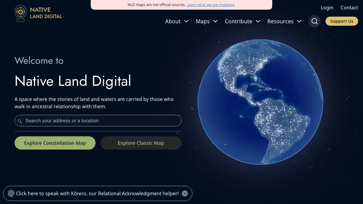 Screenshot of Native Land