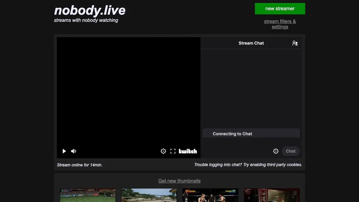 Screenshot of Nobody.live