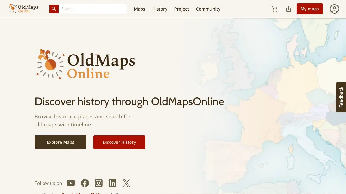 Screenshot of OldMapsOnline