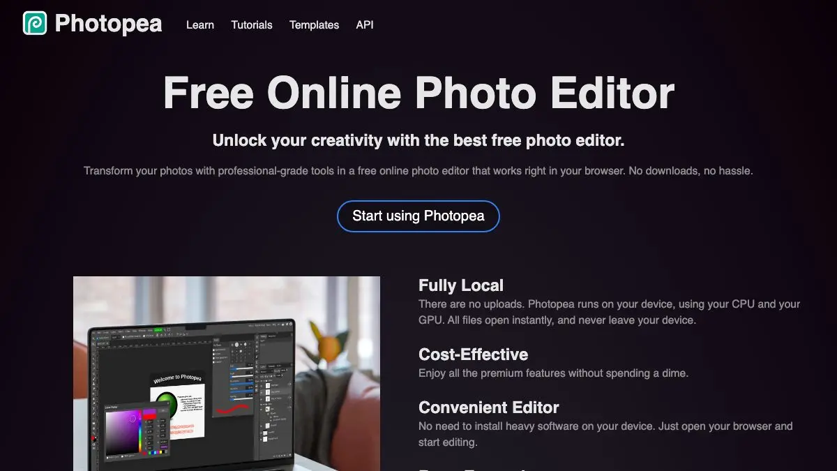 Screenshot of Photopea
