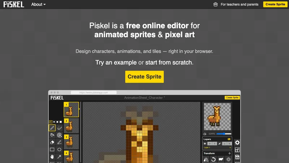 Screenshot of Piskel