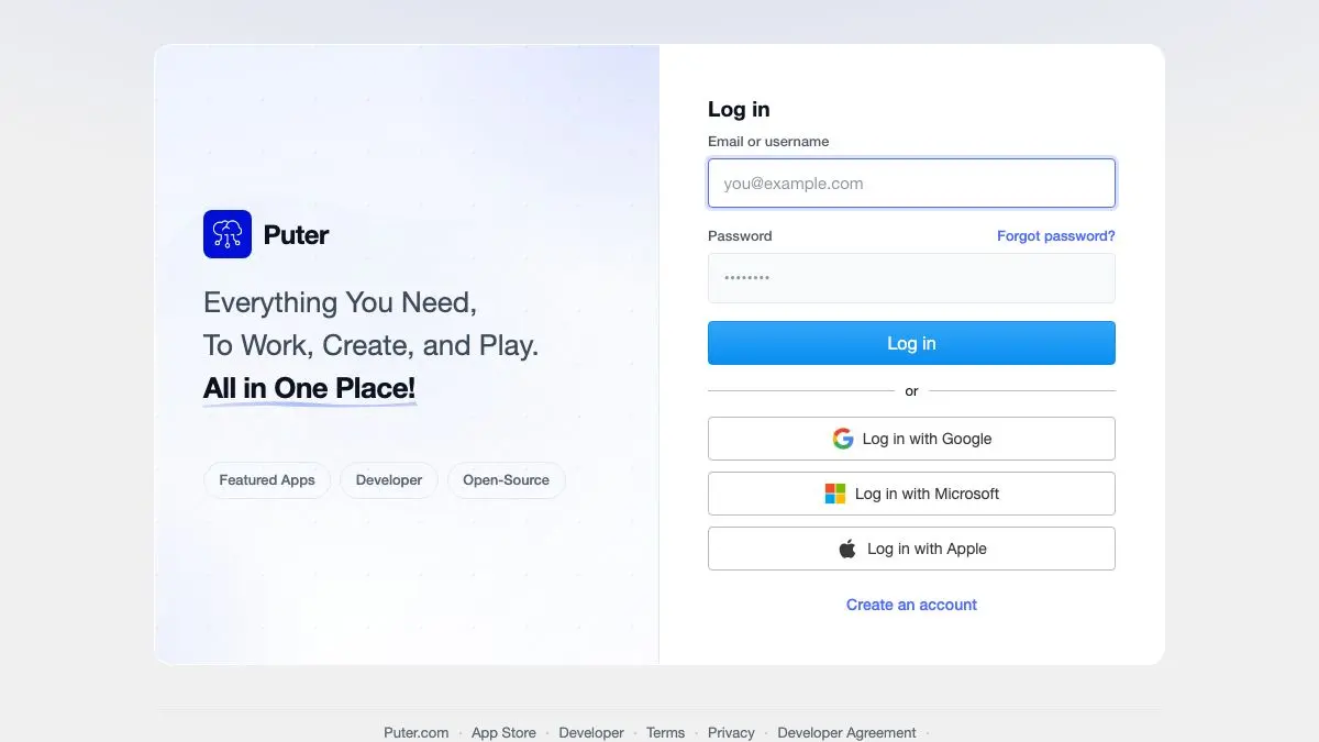 Screenshot of Puter