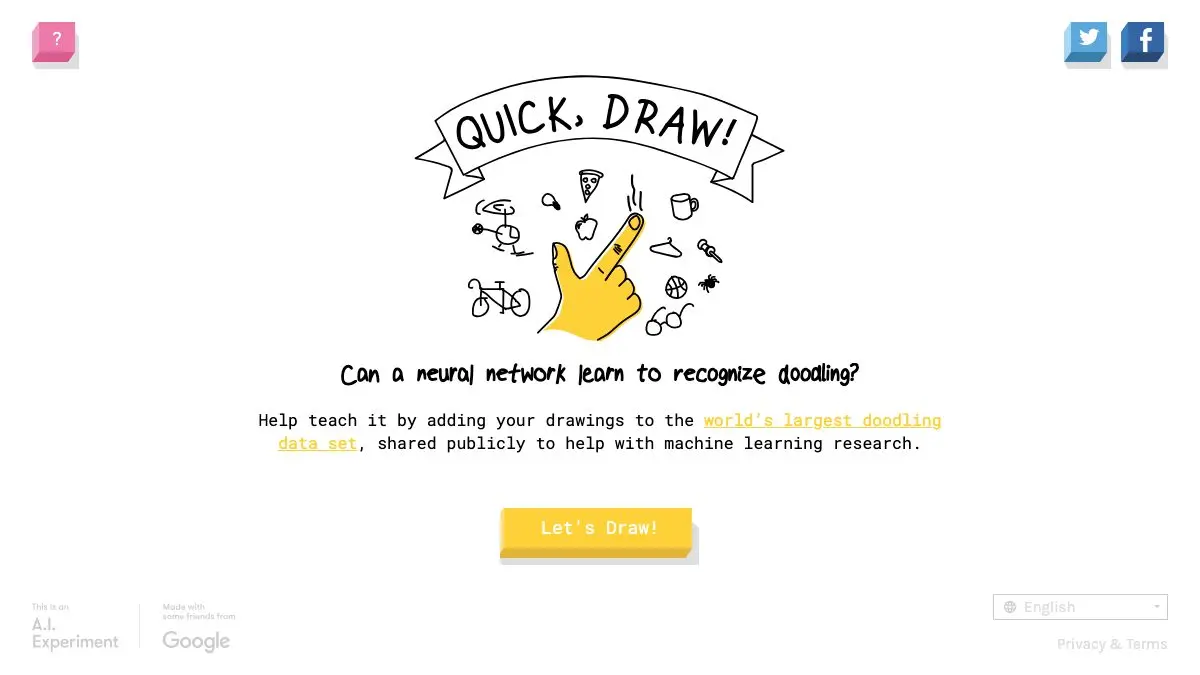 Screenshot of Quick, Draw!