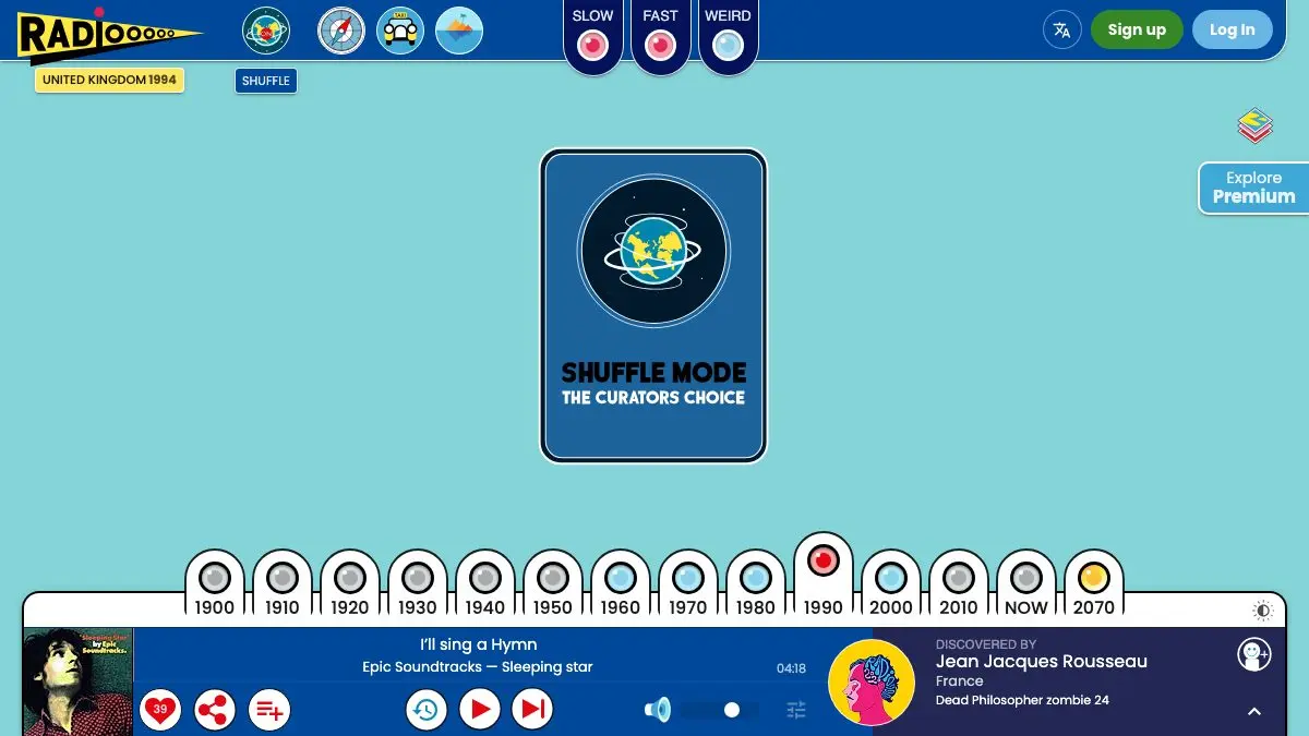 Screenshot of Radiooooo