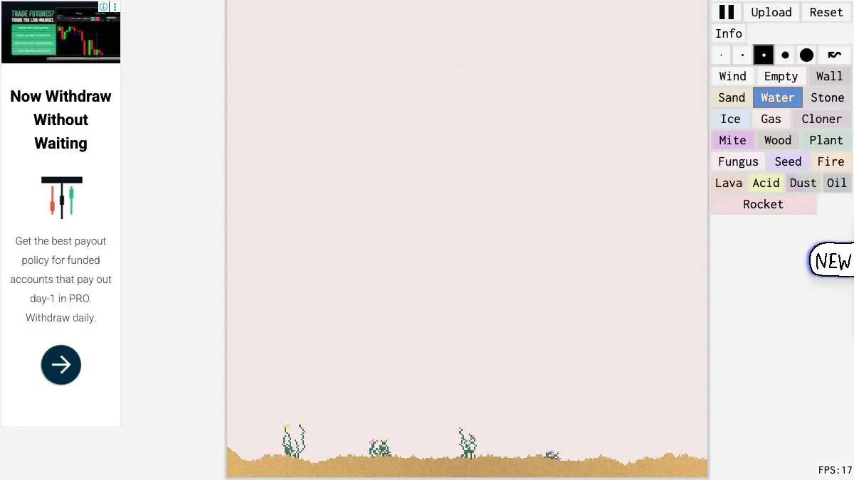 Screenshot of Sandspiel