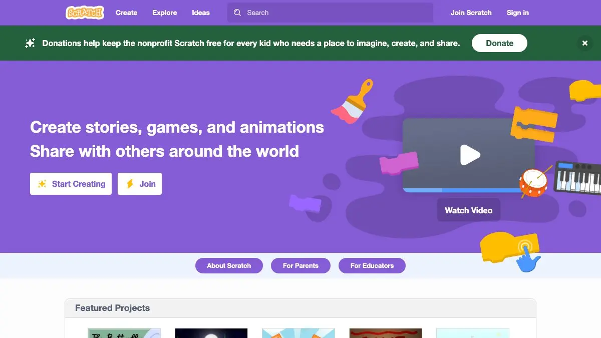 Screenshot of Scratch