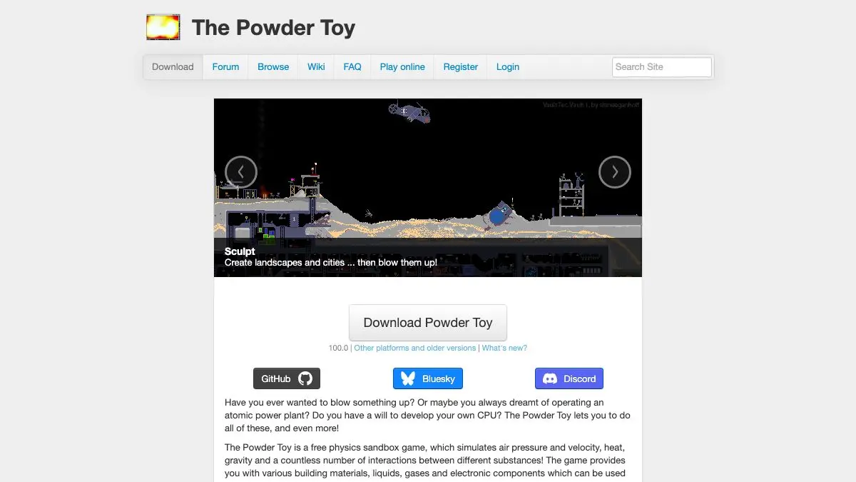 Screenshot of The Powder Toy