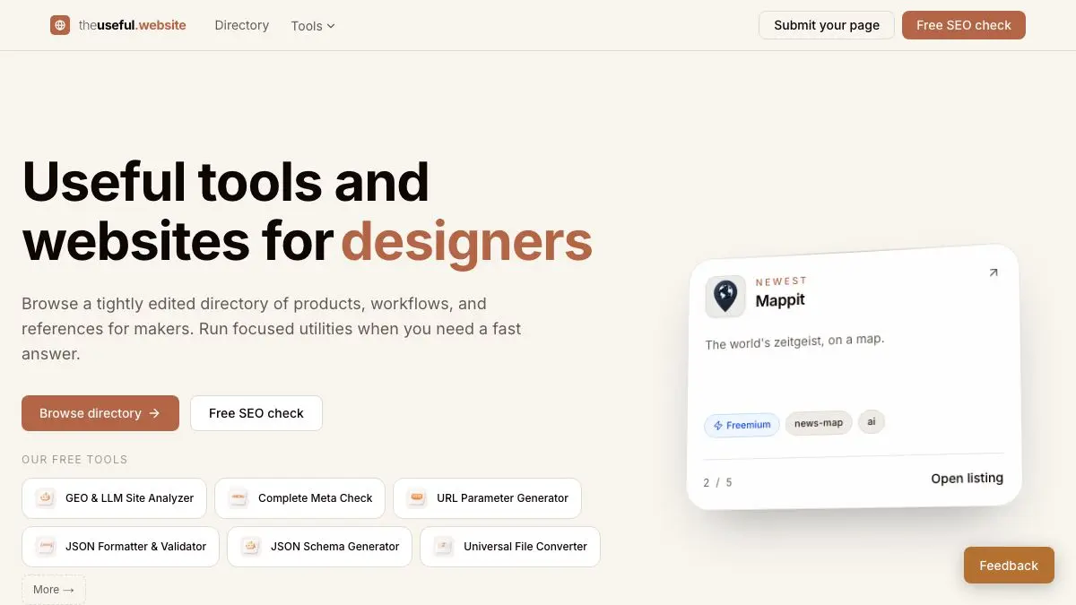 Screenshot of The Useful Website