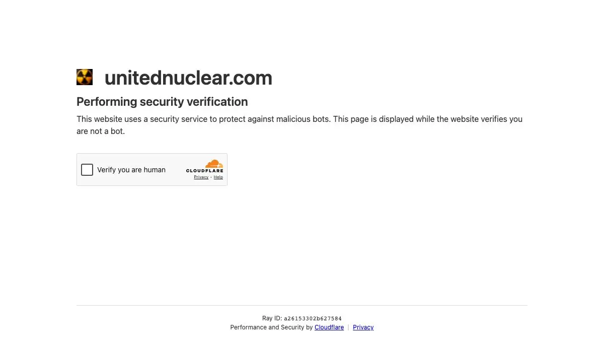 Screenshot of United Nuclear