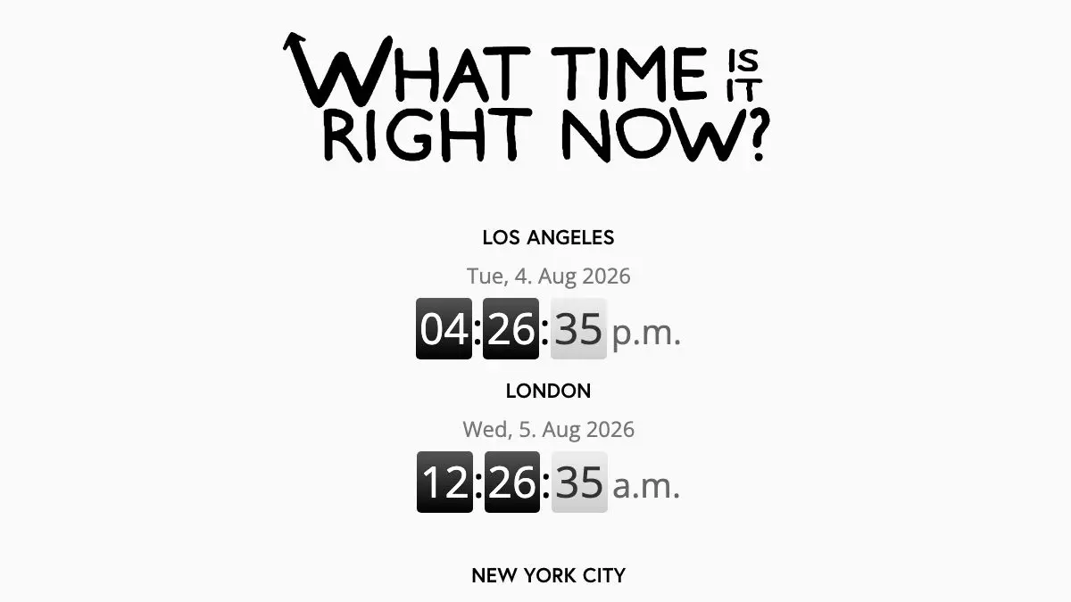 Screenshot of What Time Is It Right Now