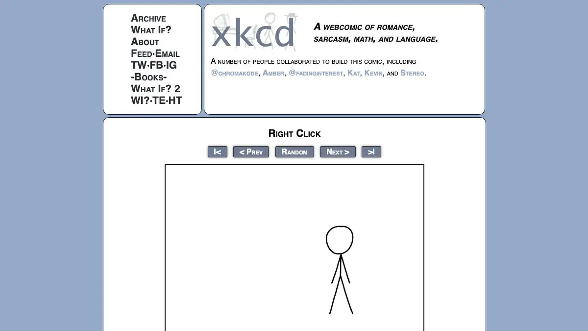 Screenshot of xkcd 1975: Right Click